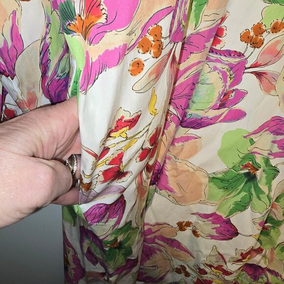 Robert Friedman Magda Floral Knee Length Dress Pullover Tunic Cotton Size XL NEW - Picture 5 of 8
